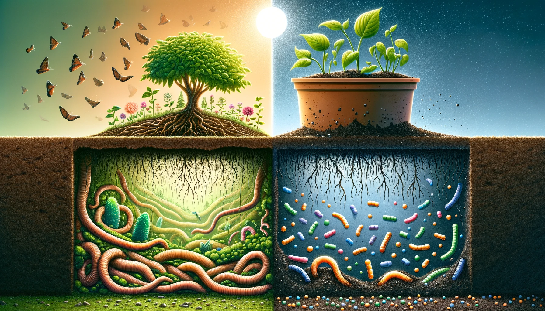 nutrient content of garden soil and potting soil