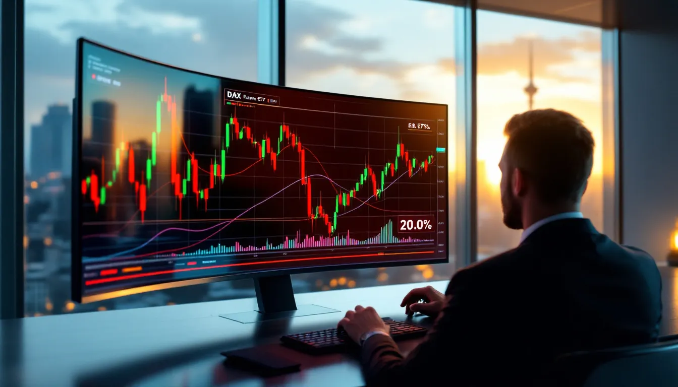 A trader analyzing DAX futures and ETFs for trading strategies.