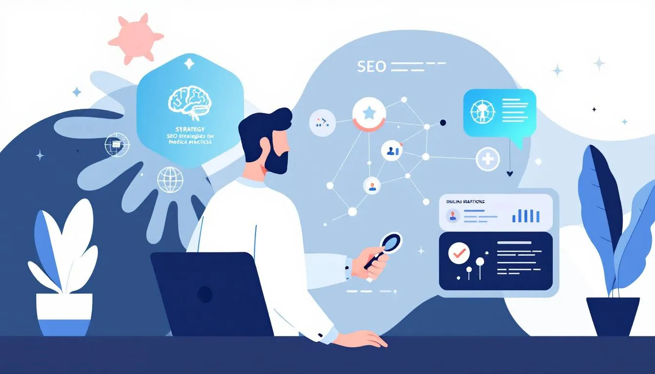 A healthcare professional analyzing SEO strategies for medical practices.