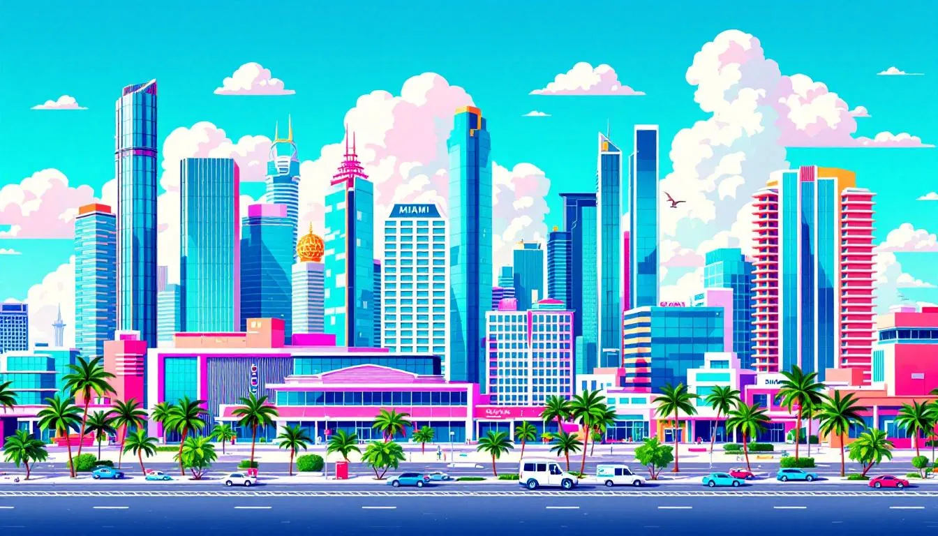 A panoramic view of Miami showcasing various commercial properties. A panoramic view of Miami showcasing various commercial properties.