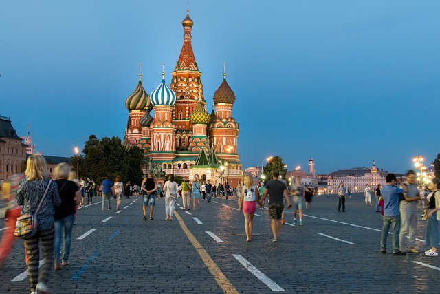 moscow, st basil's cathedral, night