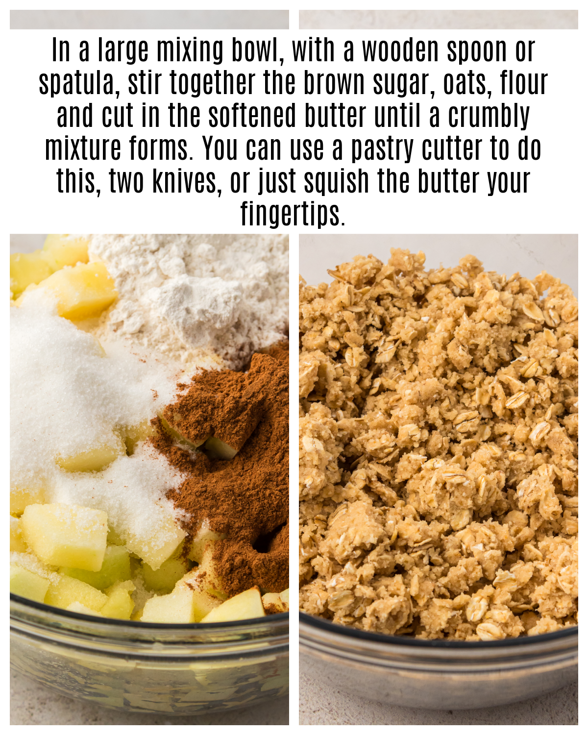 streusel topping mixed together in bowl