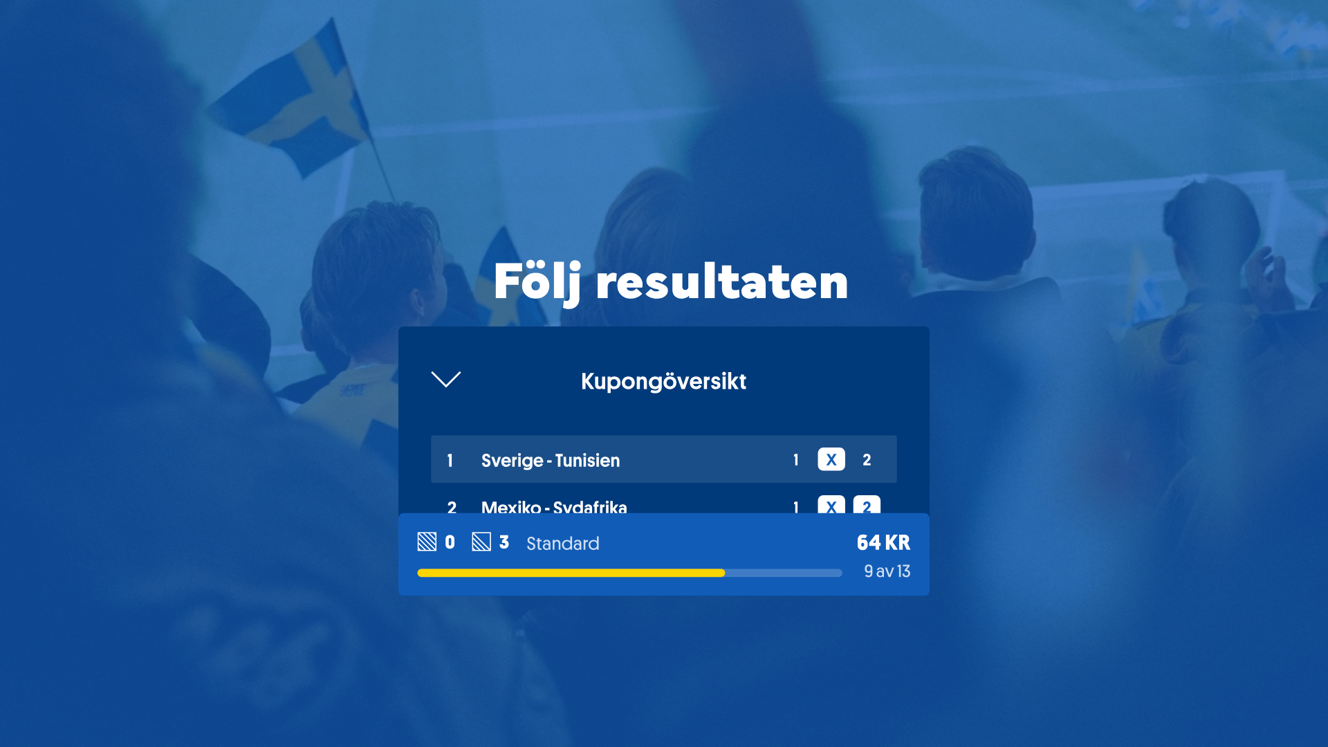 Följ resultaten på VM-tipset och se hur många poäng och rätt tecken ditt system har efter varje match.