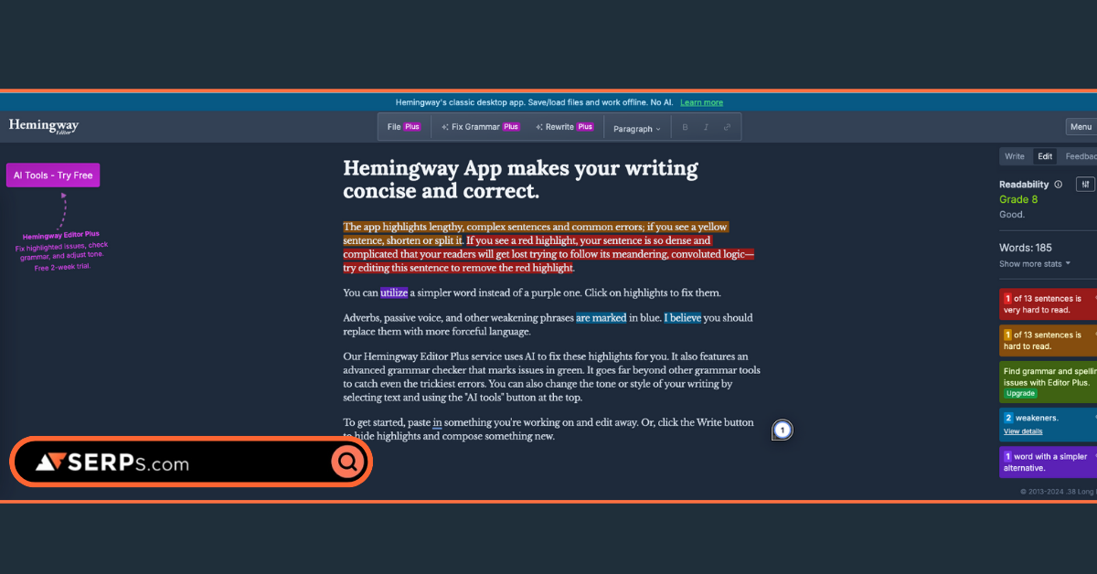 Free Tools for On-Page Optimization (Hemingway Editor)