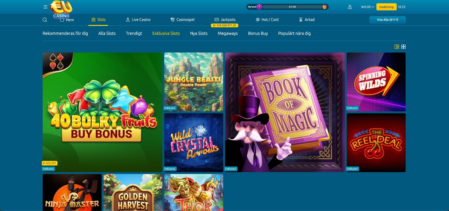 EUcasino exklusiva slots med bonus buy på online casino med svensk licens