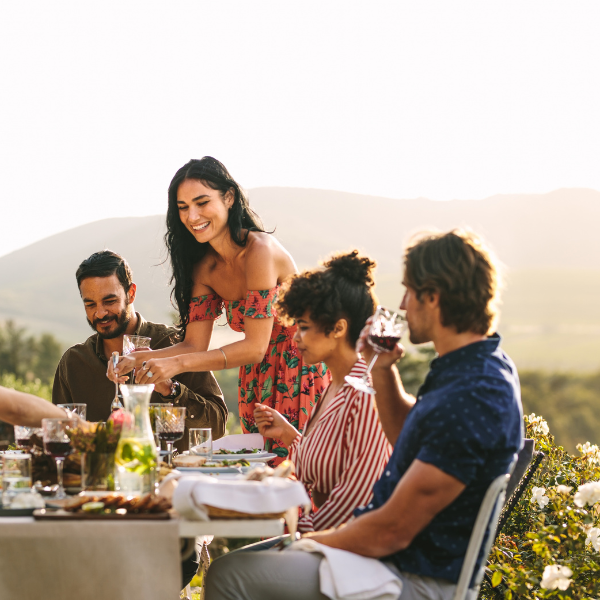 Image showing a house party with catered food in Sacramento.