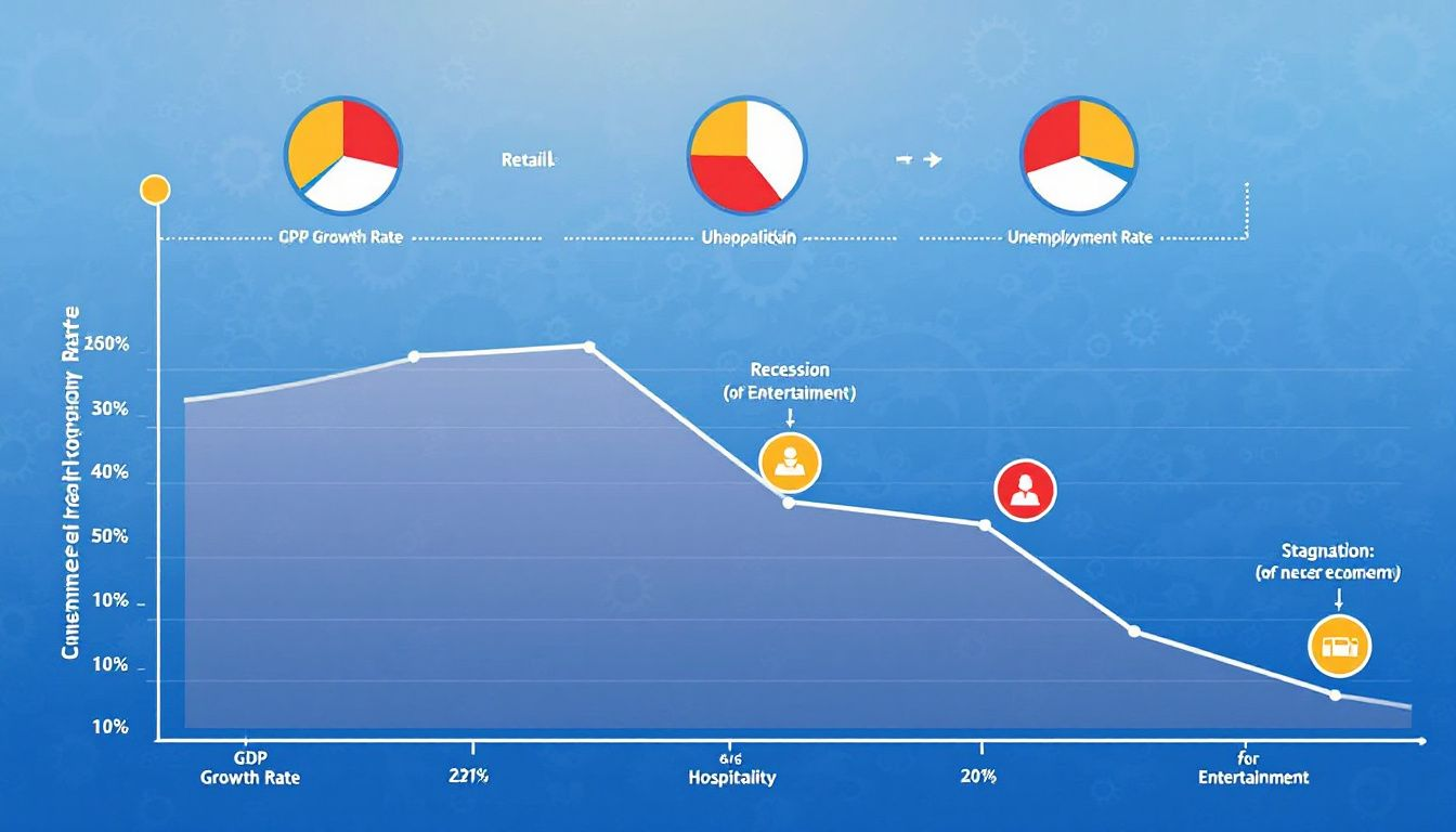 A graph showing shifts in consumer spending during economic downturns.