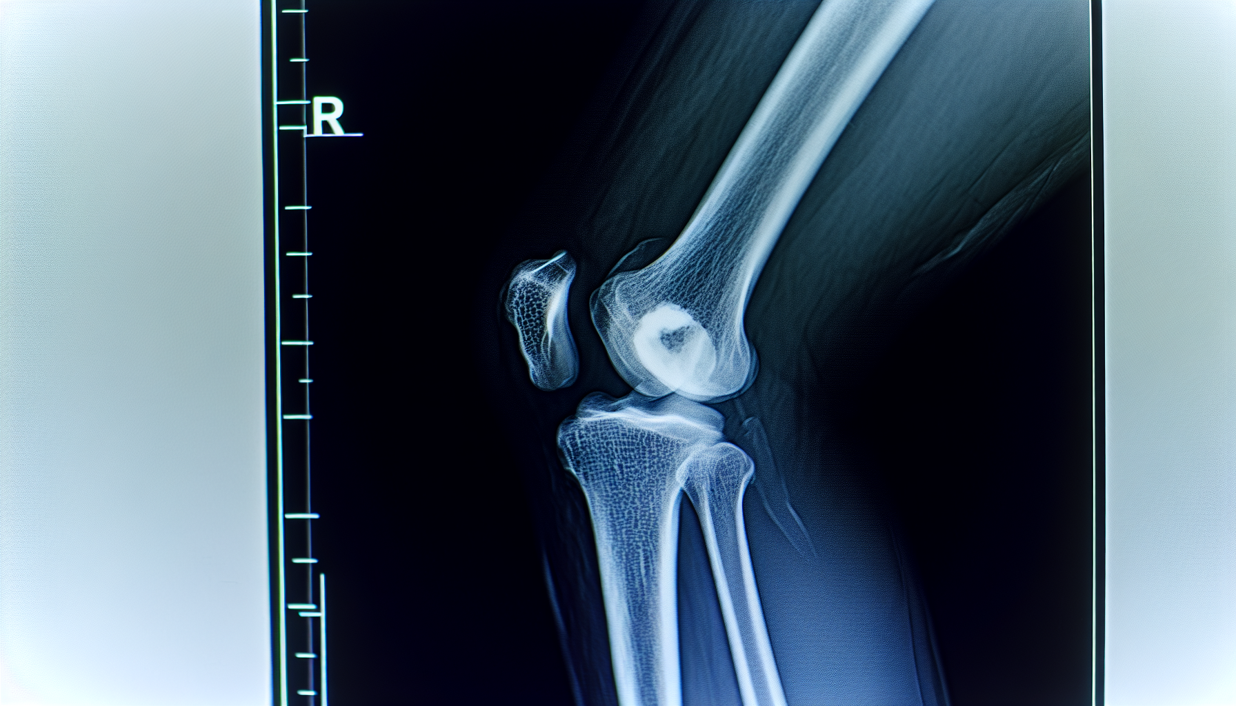 Photo of an X-ray image of an elbow joint