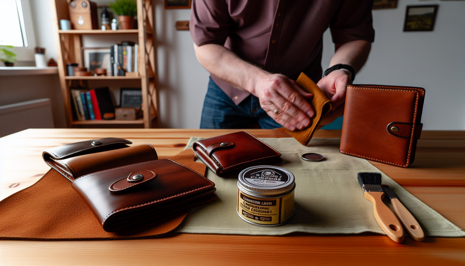 Cleaning and conditioning a full grain leather wallet