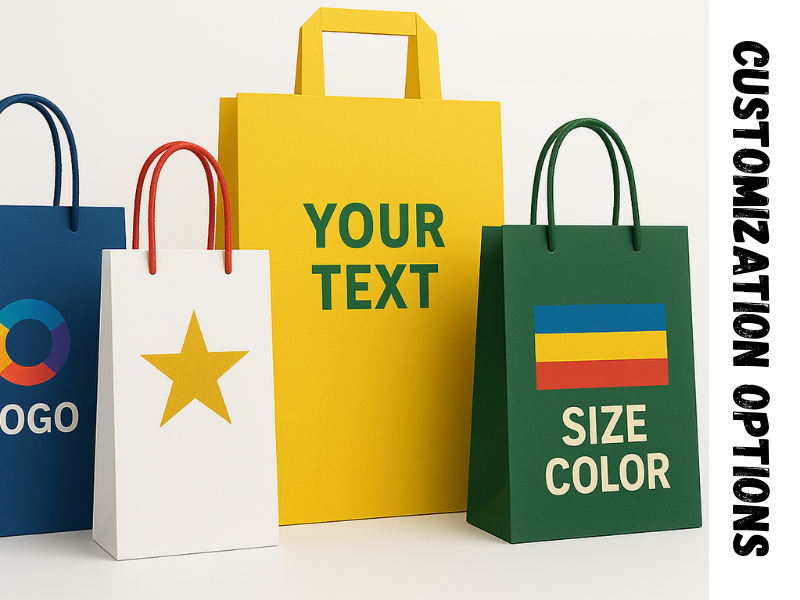 an illustration of a different customized paper bag options 