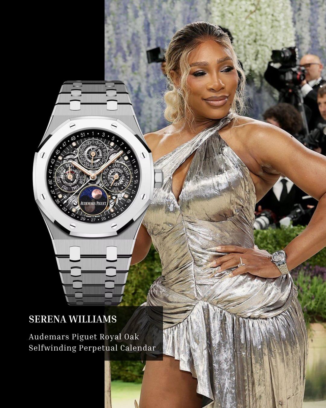 Serena Williams memakai Audemars Piguet Royal Oak Selfwinding Perpetual Calendar 26685XT.OO.1320XT.01 di Met Gala 2026.