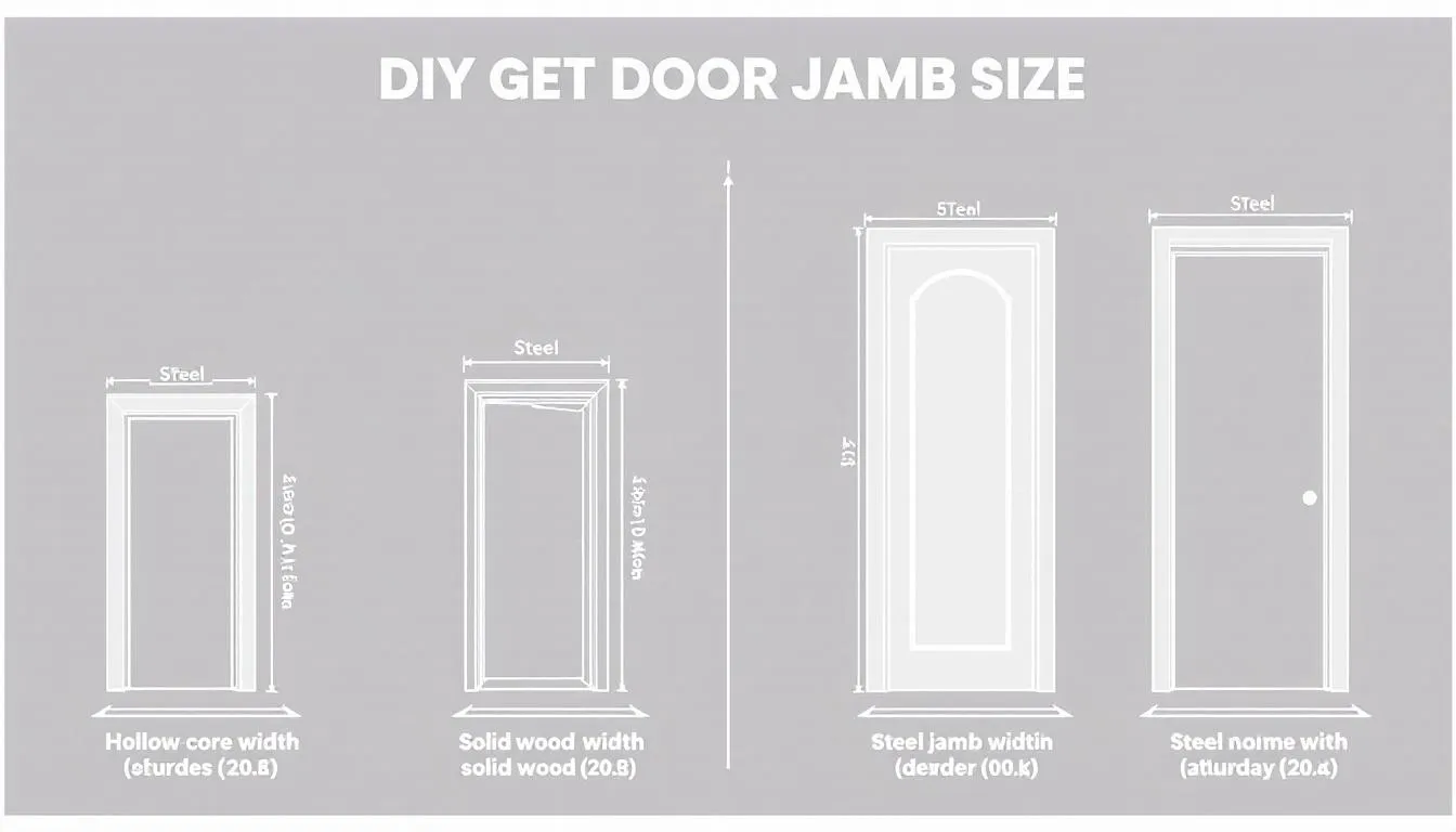 Different door jamb sizes displayed next to various door styles.
