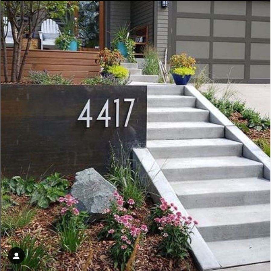 Having fun with your house number in a small front yard 
