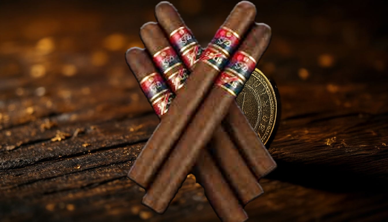 A beautifully presented cigar with two bands, representing the unique identity of La Flor Dominicana Solis.