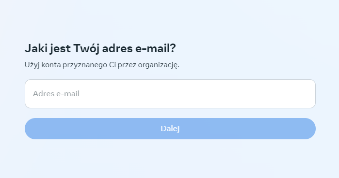 Konto przyznane przez organizację