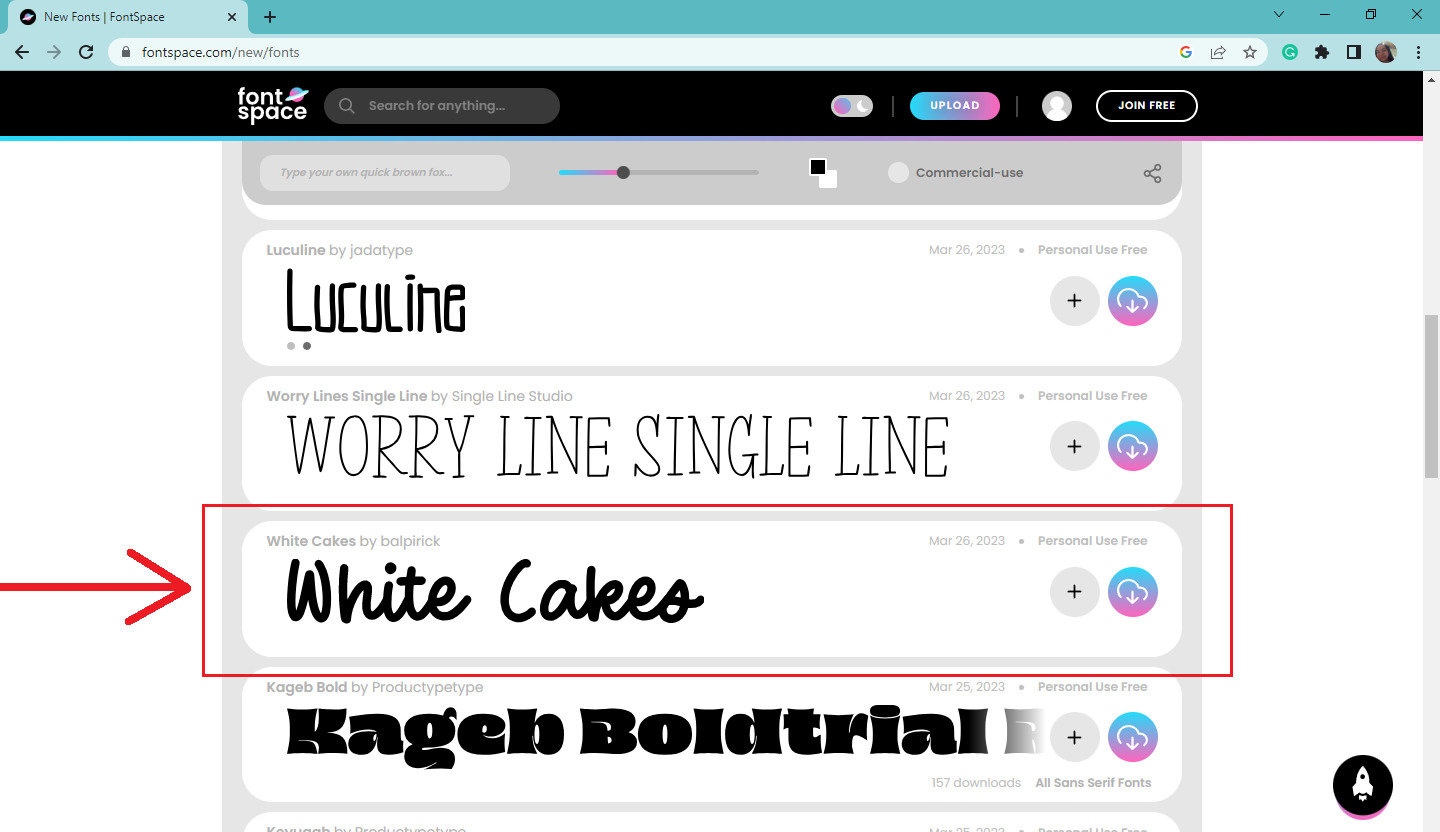 Select a font style you want to use as your custom fonts.