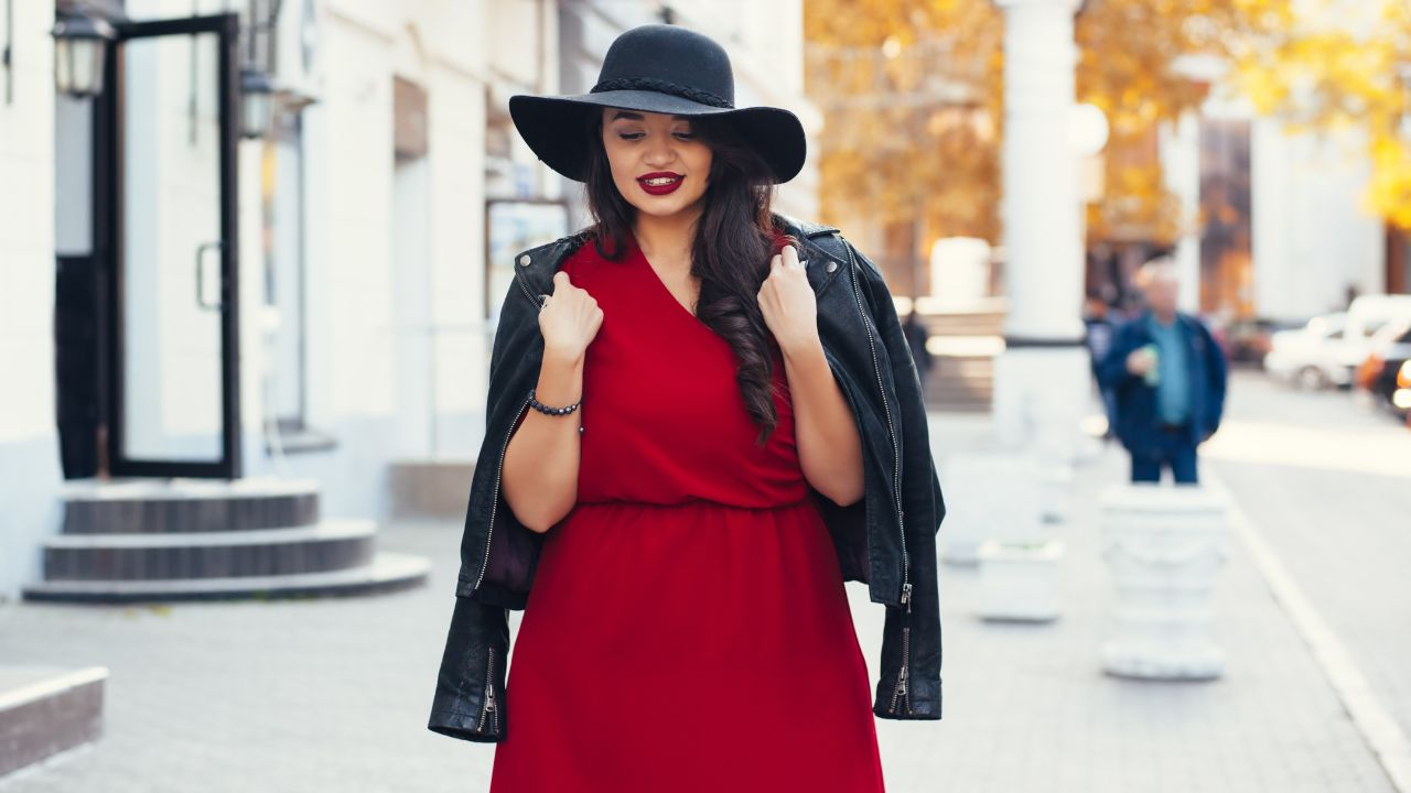 A woman shopping safely online for affordable clothing