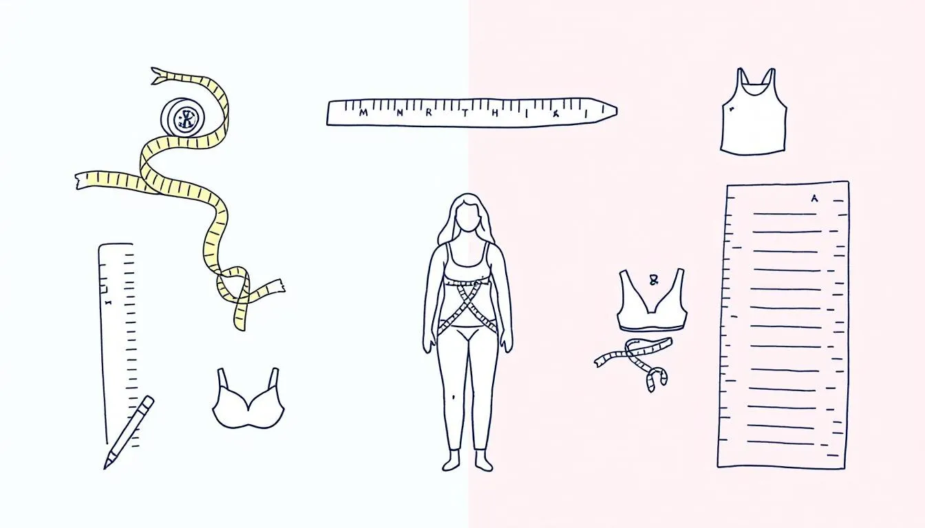 Tools needed to measure your bra size, including a measuring tape.