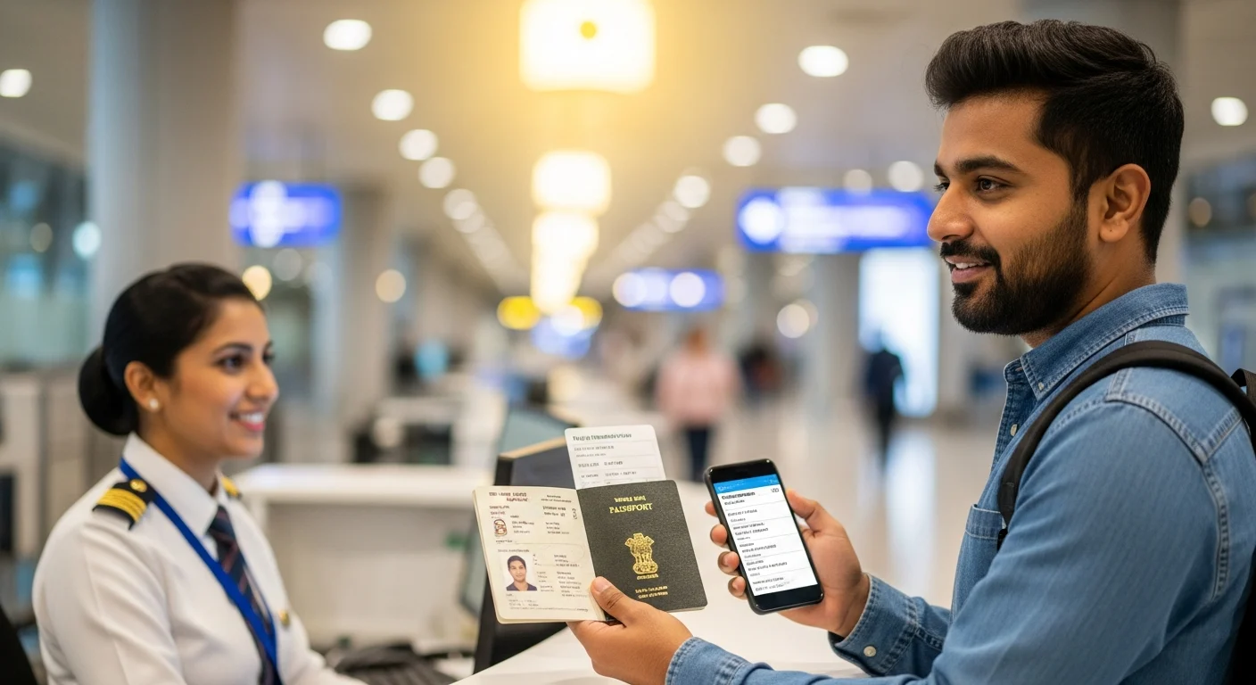 Step-by-step airport path for UAE visa on arrival with dummy ticket verification