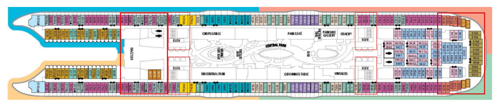 Oasis of the Seas - Deck 8 Cabins To Avoid 