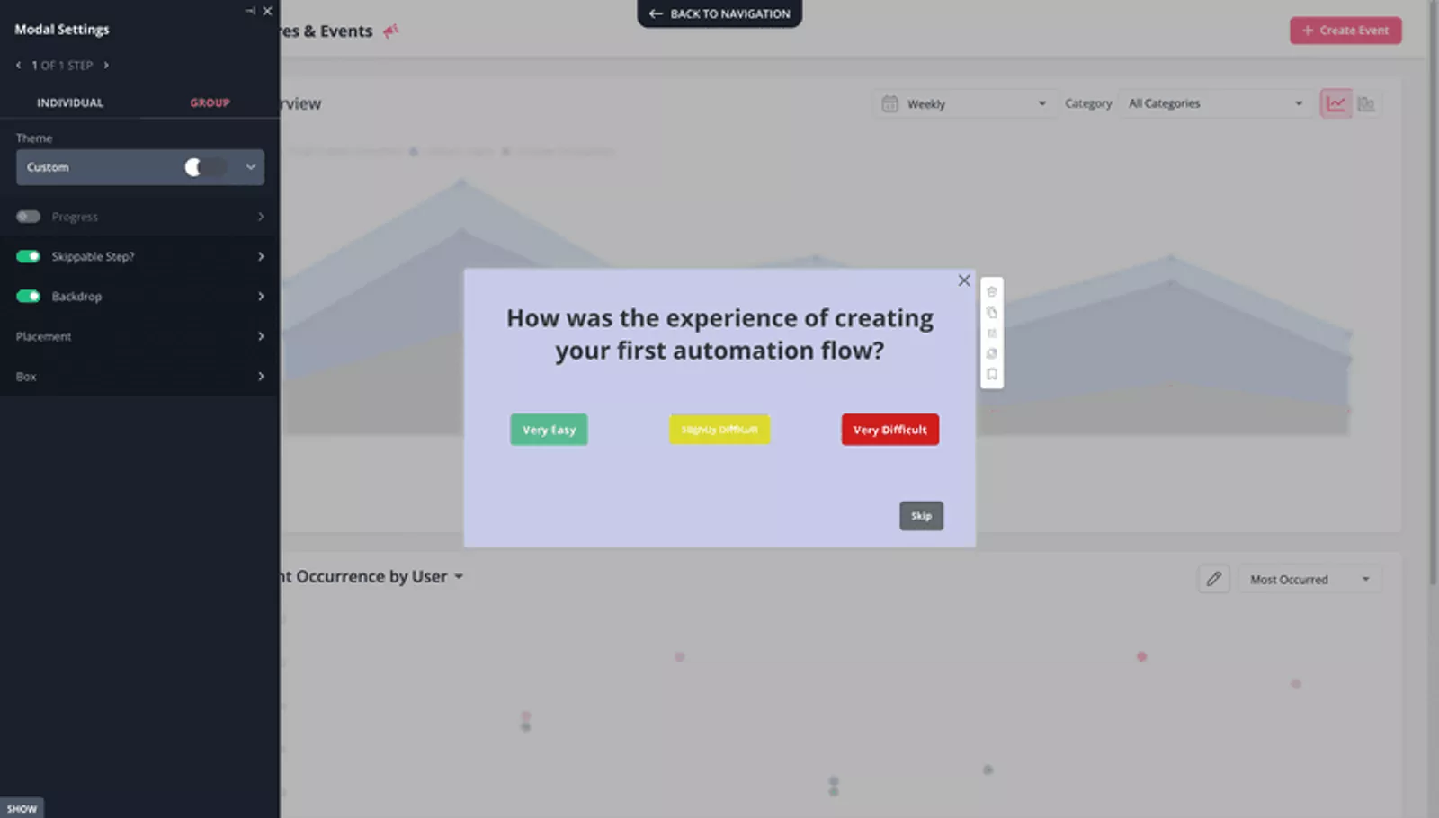 user experience survey built with userpilot 