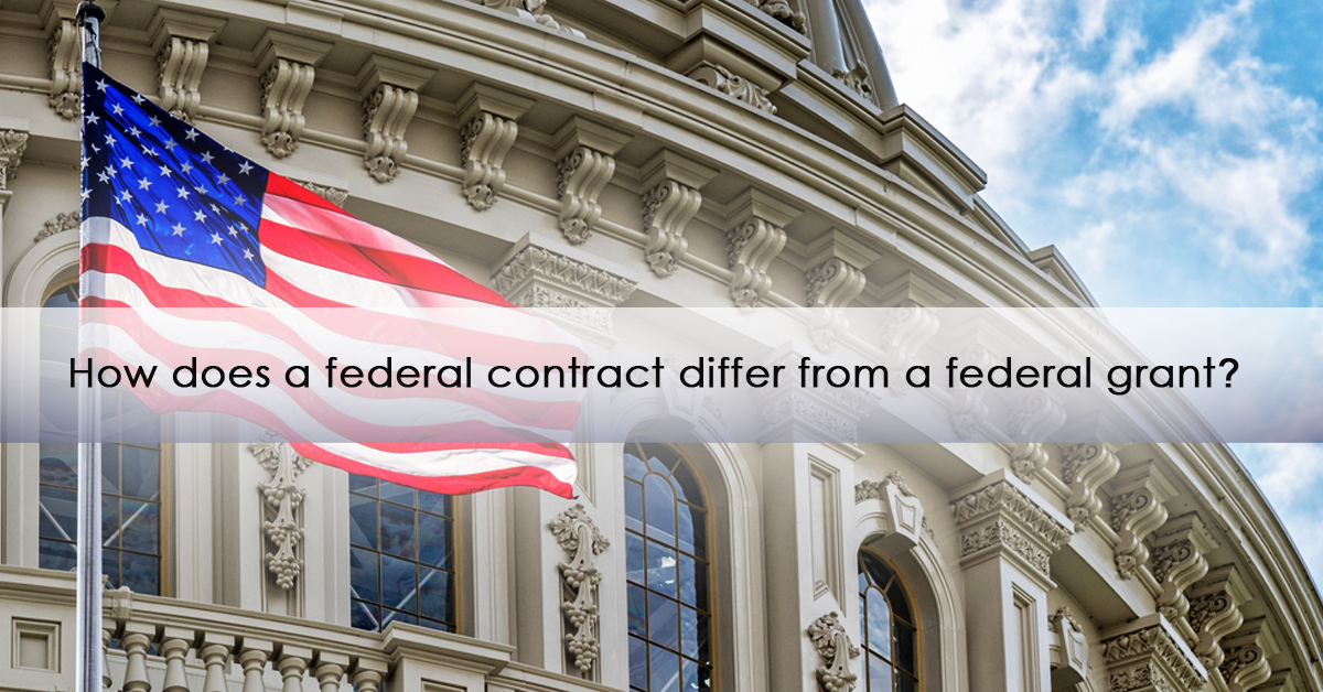 How does a federal contract differ from a federal grant?