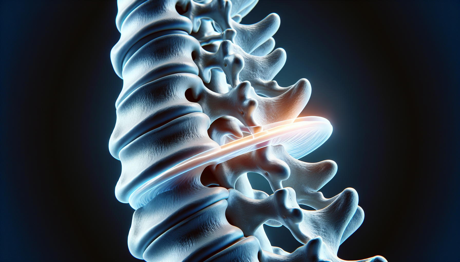 Illustration of spinal discs with bulging disc