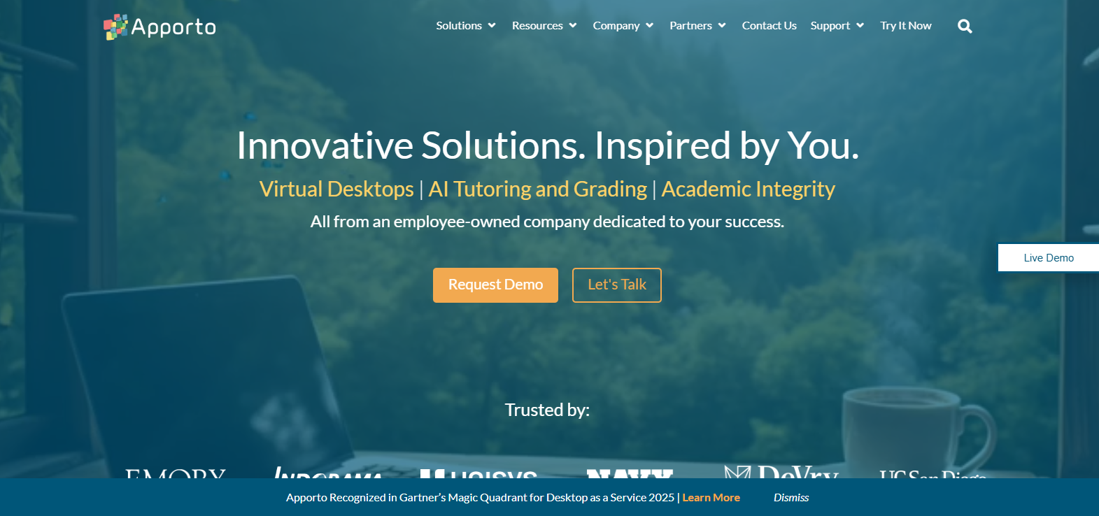 Apporto browser-based virtual desktop platform providing secure cloud desktops, simplified desktop management, and an alternative to Amazon WorkSpaces for organizations seeking reduced operational complexity.