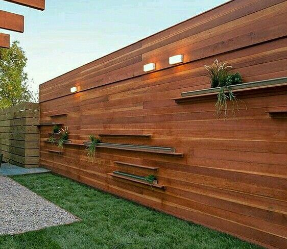 Horizontal Fence with Shelving
