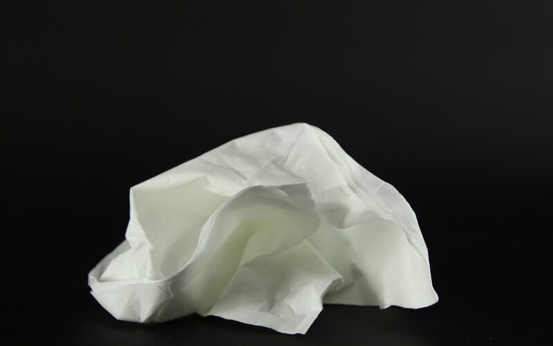 Used tissue paper