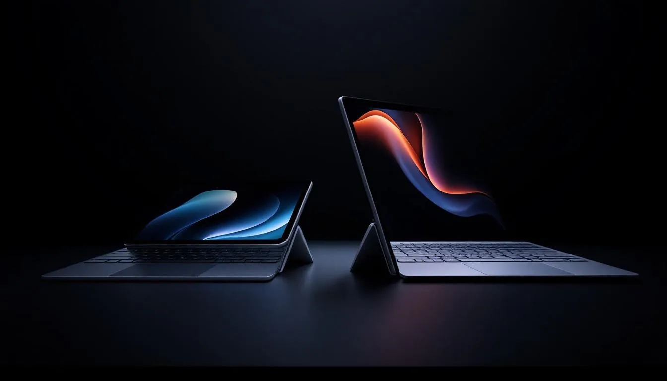 Design ergonomique de l'iPad Pro et de la Surface Pro.