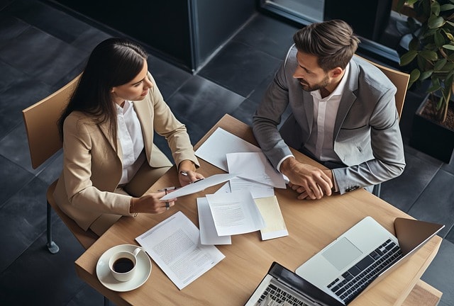 business, office, woman, businessman, people, businesswoman, meeting