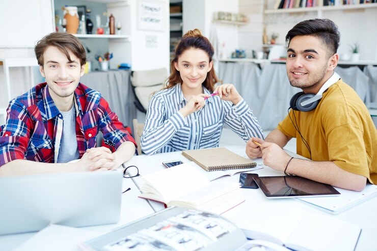 Group of students studying