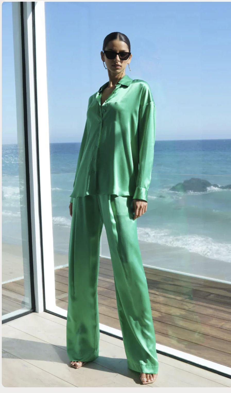 Sablyn Bryn Silk Wide Leg pant and Indiana Button-up shirt