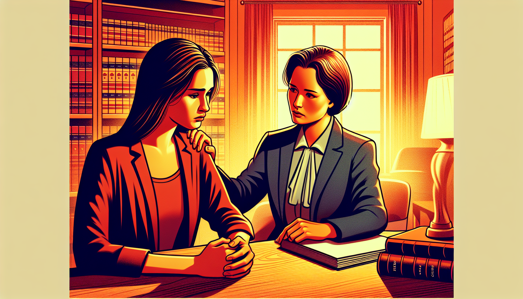 Domestic violence lawyer explaining legal rights to a client