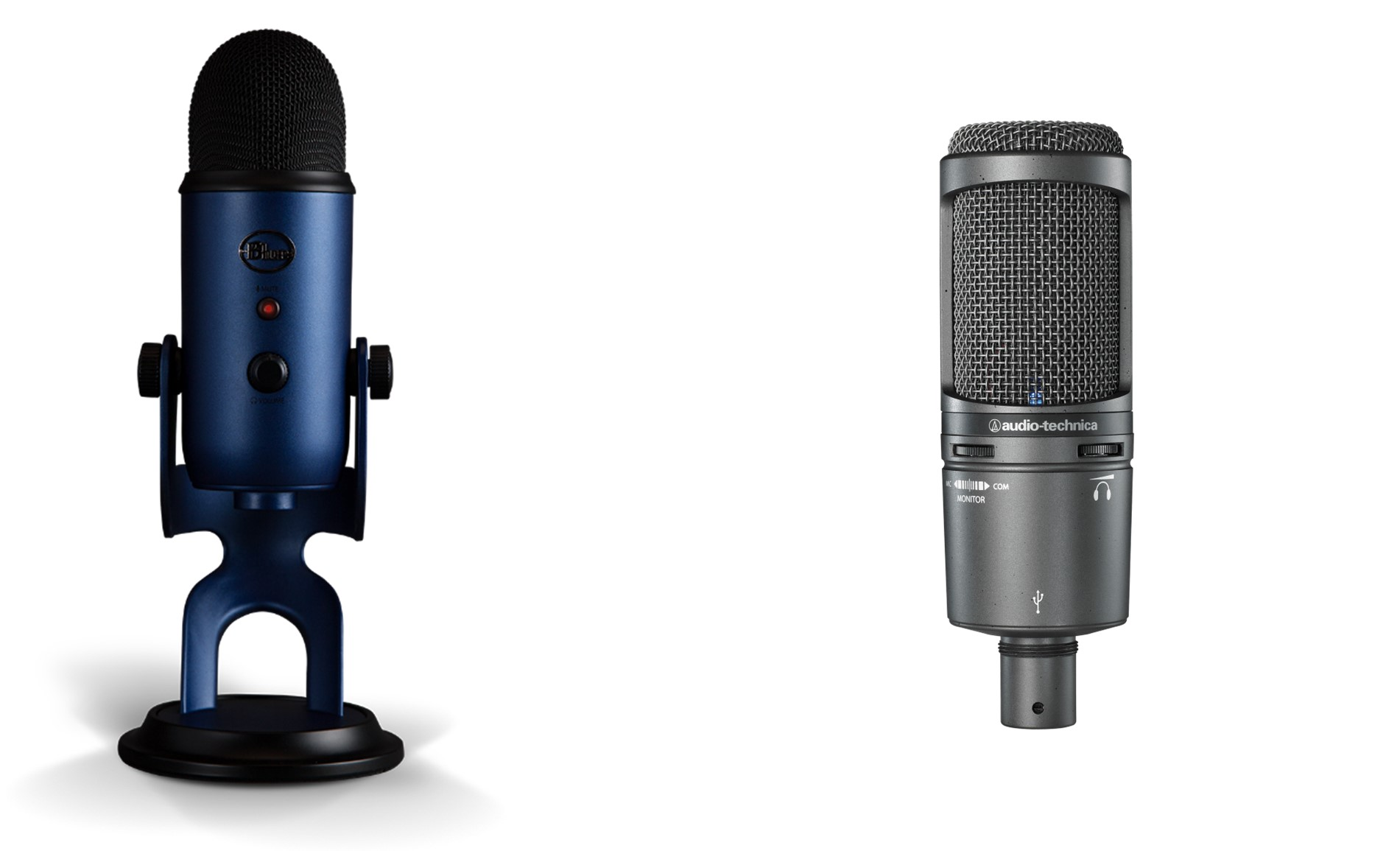 Blue Yeti vs Audio Technica AT2020: Similarities and Differences