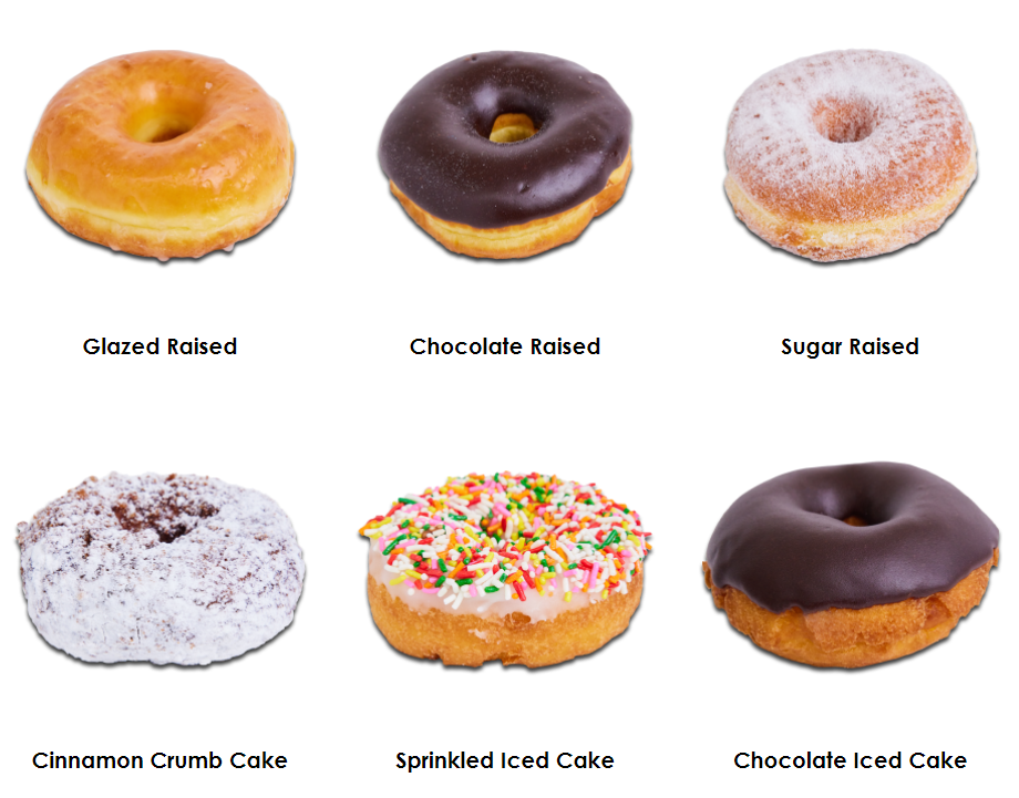 Some of the flavors from the Classic Selections | Photo from Randy's Donuts