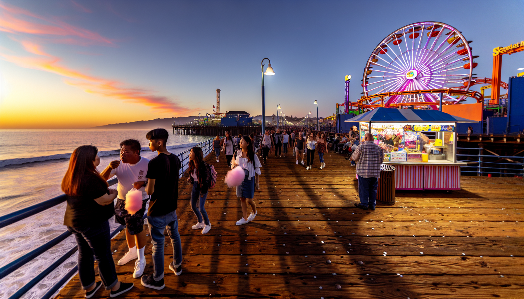 Vibrant atmosphere and carnival thrills at Santa Monica Pier