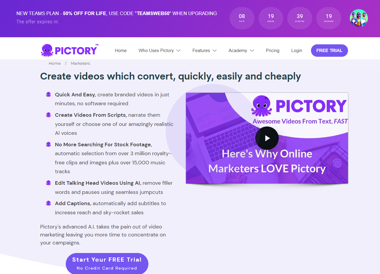 Using Pictory for marketing videos