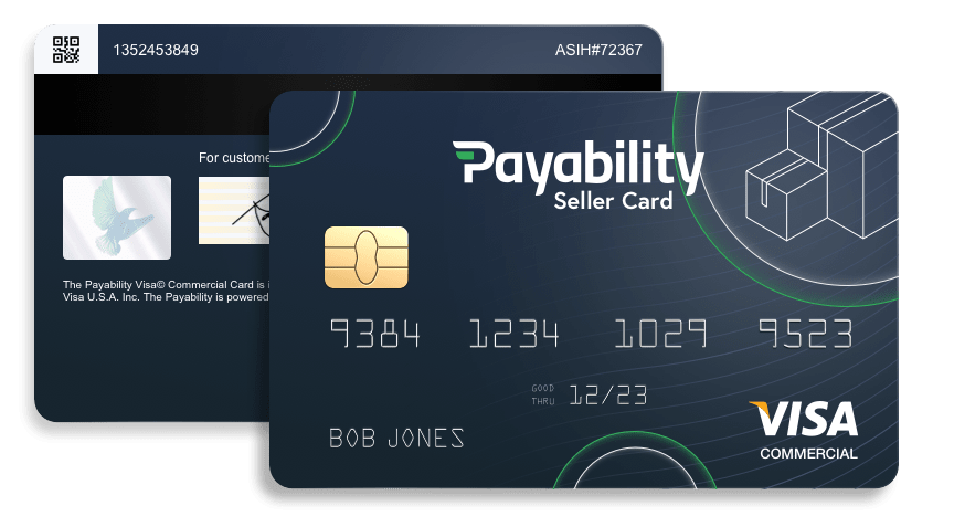 Payability Seller Card, card exmaple, fake card info