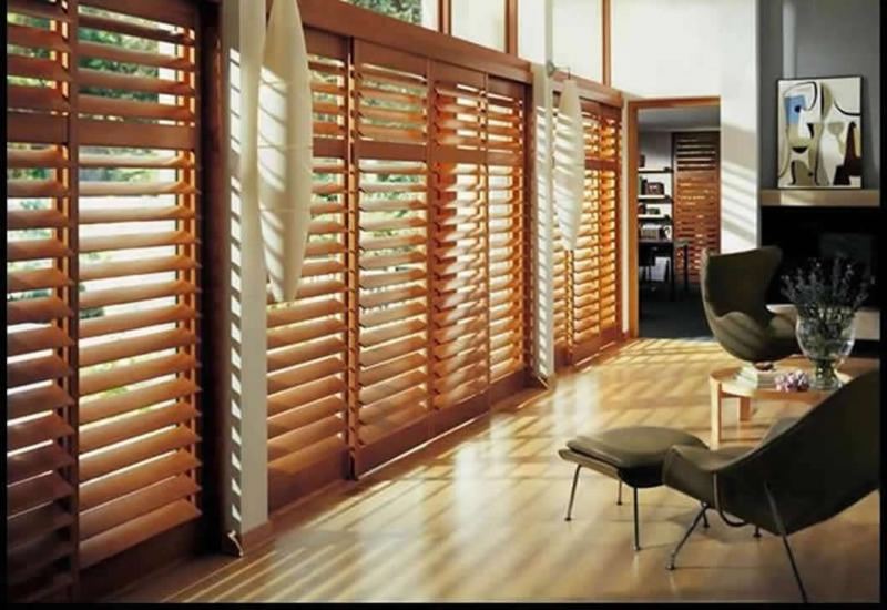 Shutters open in a large house