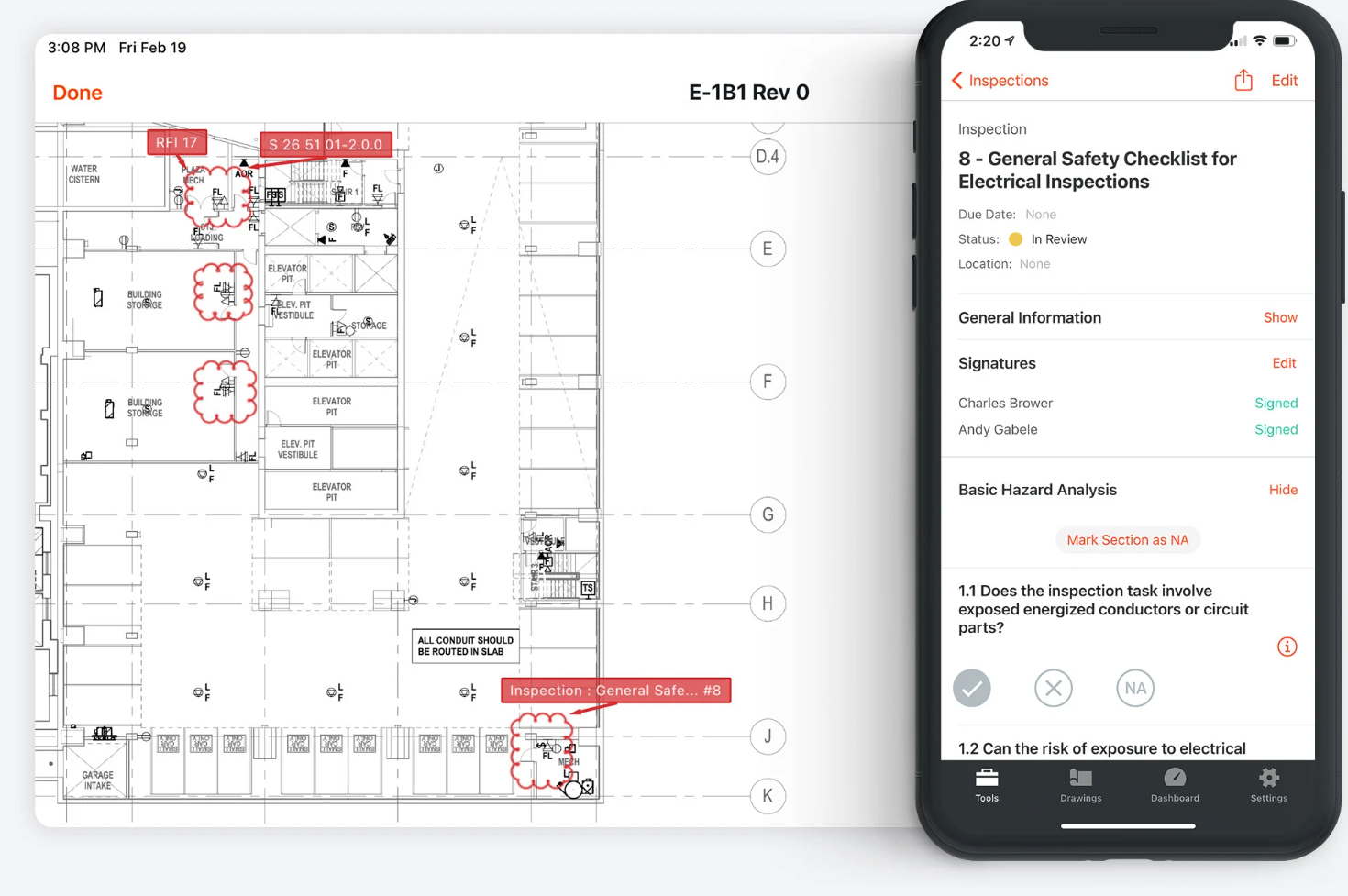 project drawing in Procore construction management software