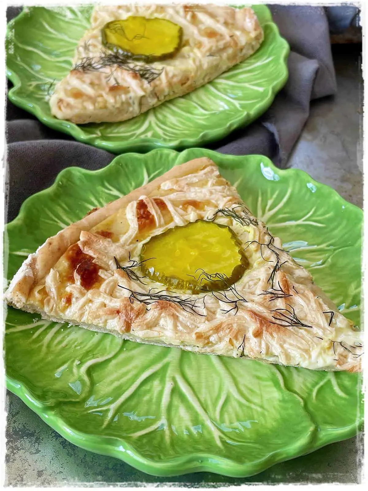 Vegan dill pickle pizza