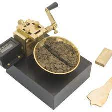 Soil sample in a testing device