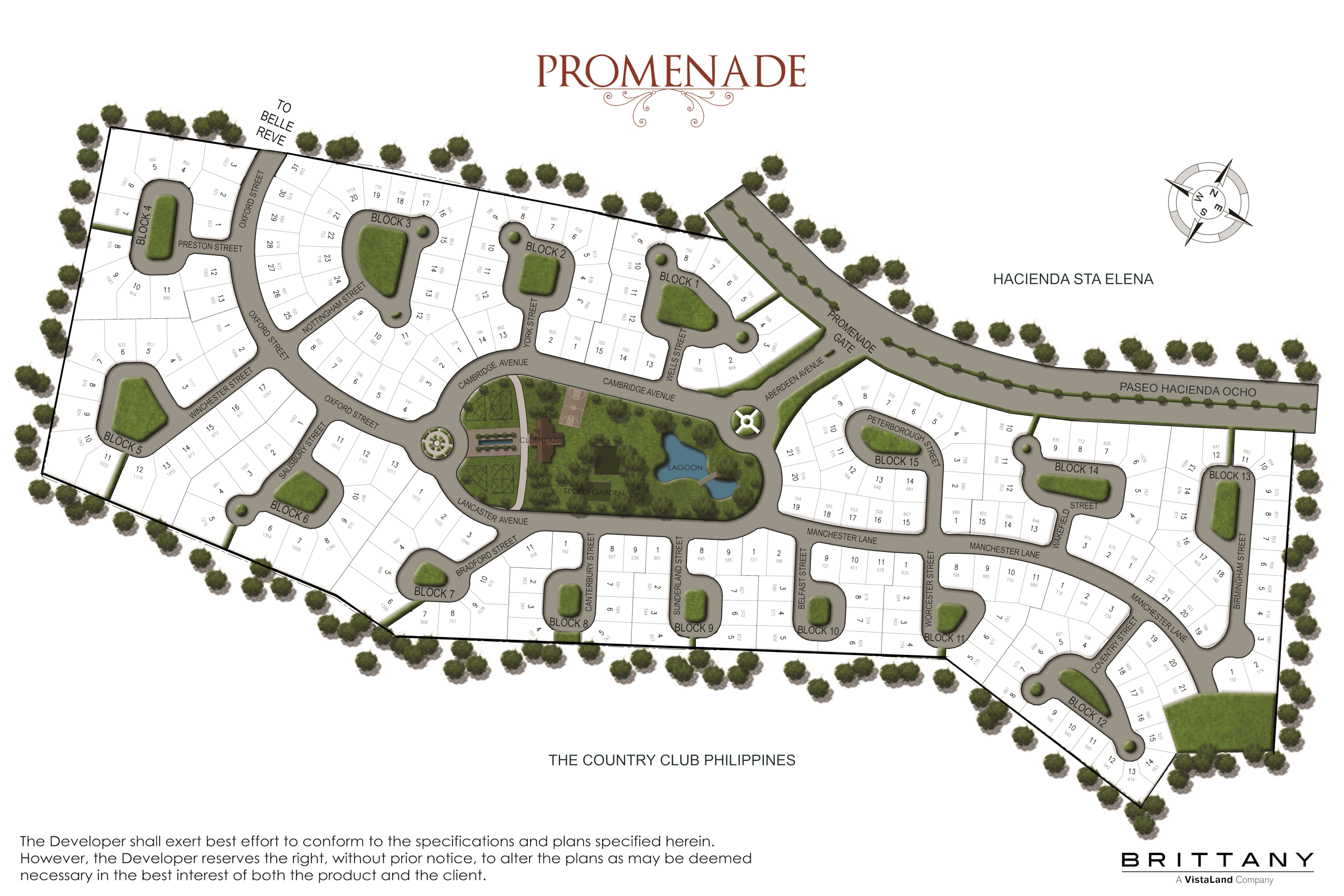 Site Map image of the luxury community of Promenade | luxury lot for sale in laguna