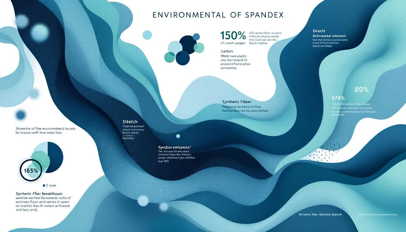 An infographic illustrating the environmental impact of spandex production.