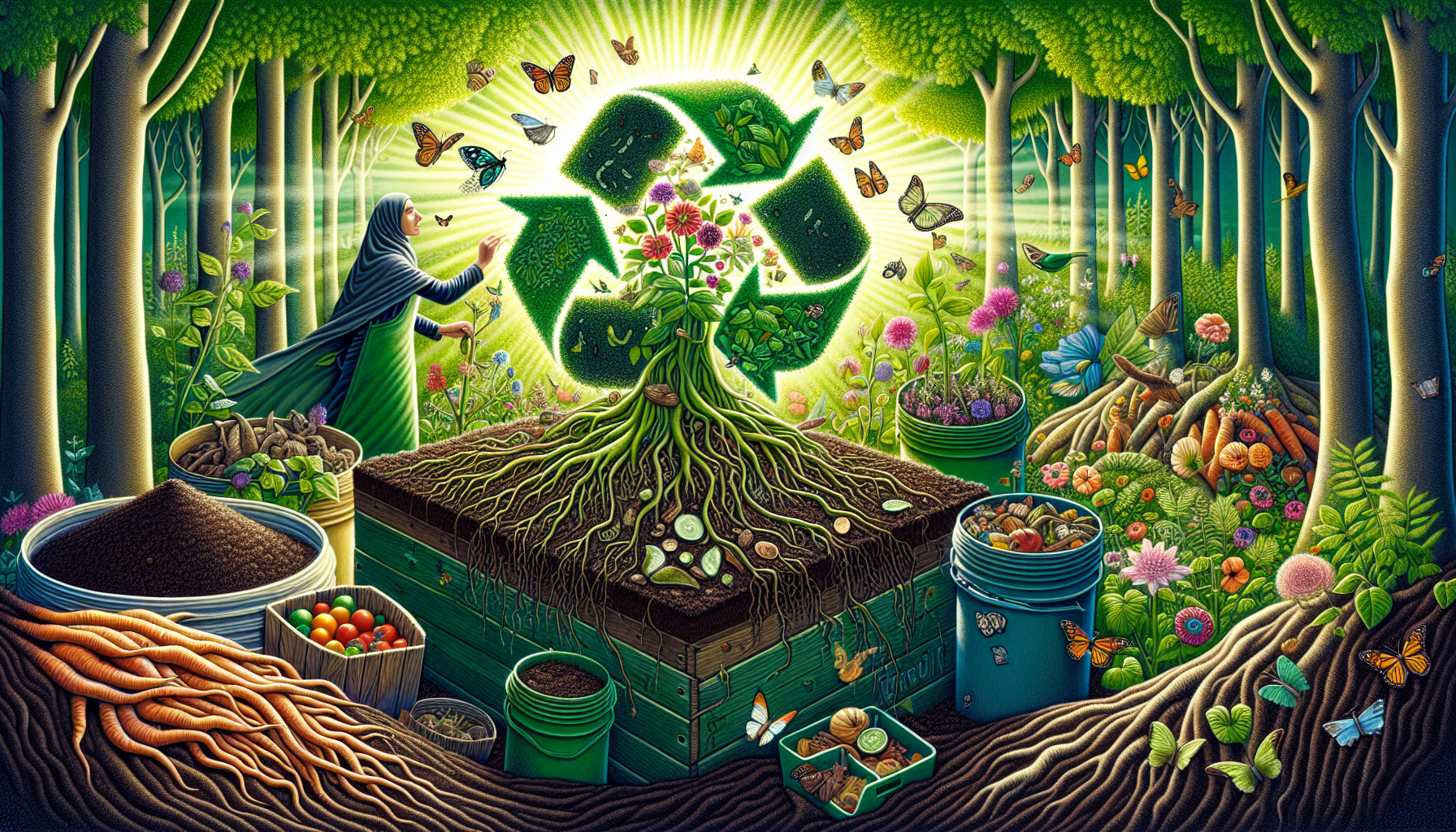 An illustration showing the sustainable benefits of BioBizz Light Mix for the environment.