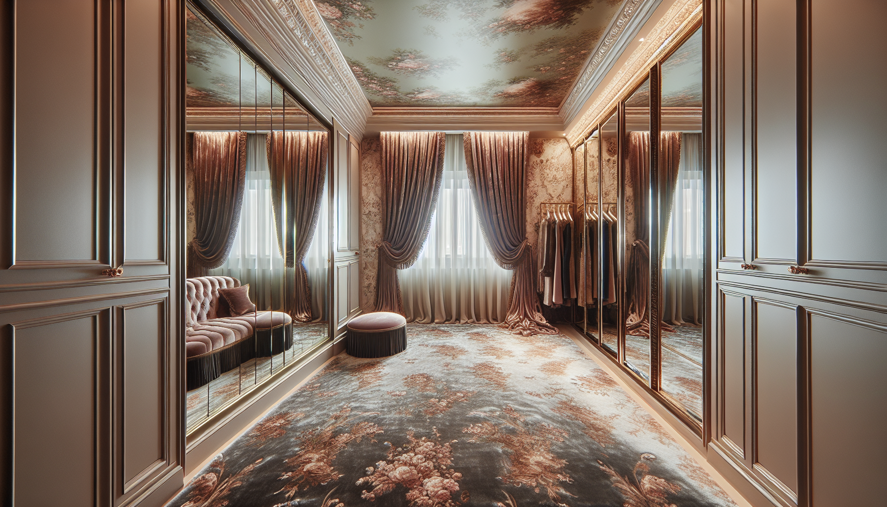 Glamorous dressing room designs for a luxury walk in closet