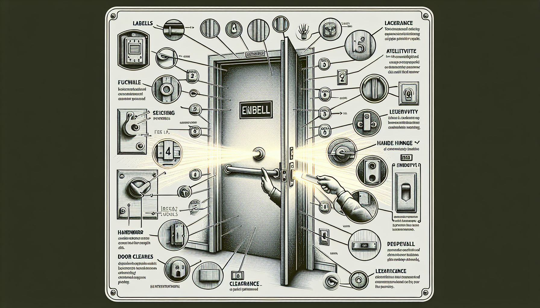 Illustration of key elements in a fire door inspection checklist