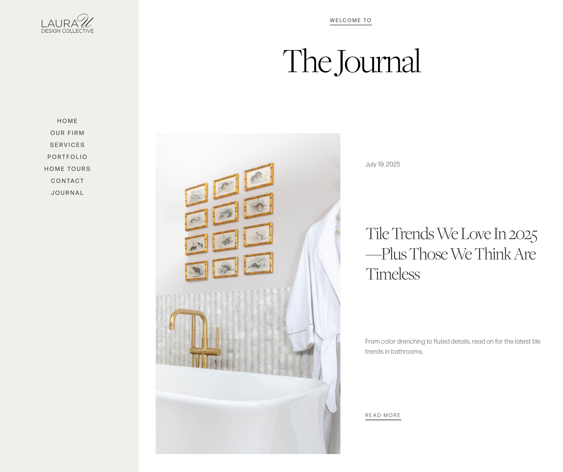 a web page for an interior design firm blog